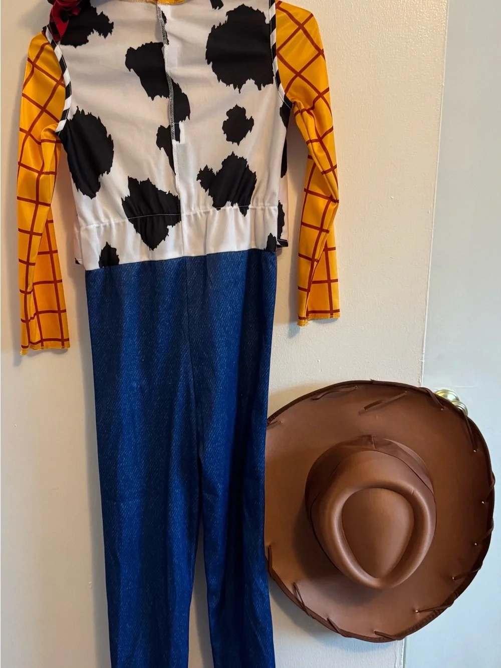 Woody Kids Costume - Yellow Plaid & Blue Denim Look
